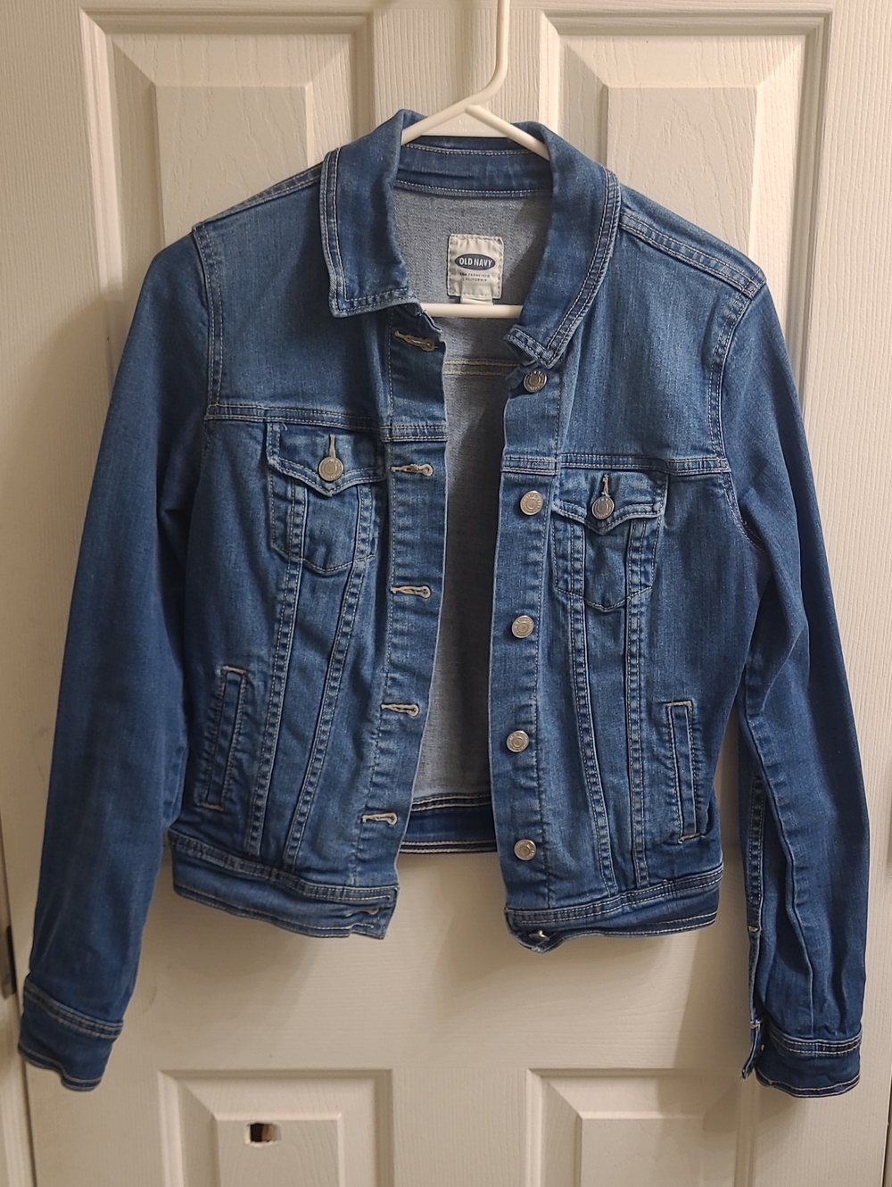 Old Navy Medium Blue Denim Jacket with Button Front